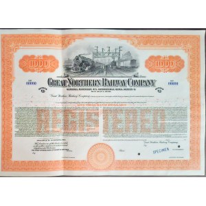 CA. 1900. GREAT NORTHERN RAILWAY COMPANY. SPECIMEN NO. 0000. RARE!