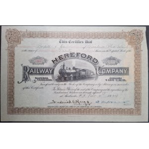 1924. HEREFORD RAILWAY COMPANY. 2000 USD.