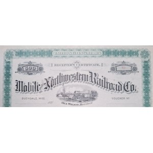 1887. MOBILE AND NORTHWESTERN RAILROAD COMPANY. $500.