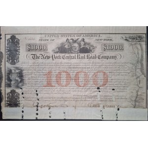 1853. NEW YORK CENTRAL RAIL ROAD COMPANY. 1 000 USD.