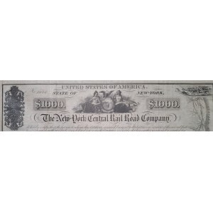 1853. NEW YORK CENTRAL RAIL ROAD COMPANY. 1 000 USD.
