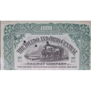 1901. TOLEDO AND OHIO CENTRAL RAILWAY COMPANY. 1 000 USD.