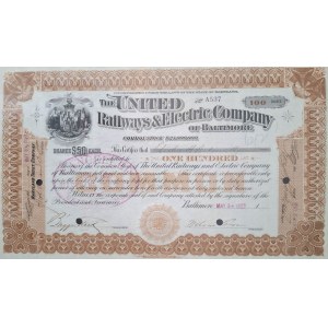 1899. UNITED RAILWAYS AND ELECTRIC COMPANY OF BALTIMORE. $5,000.