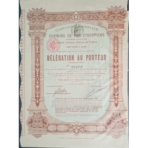 1910. [ETHIOPIAN RAILROADS] CHEMINS DE FER ETHIOPIENS.