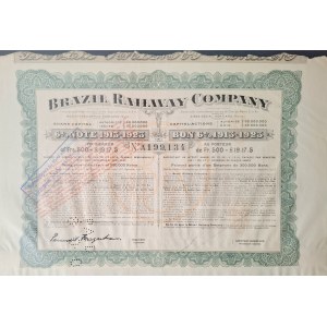 1910-1913. BRAZIL RAILWAY COMPANY. 1000 USD E 500 FRANCHI. 2 AZIONI.