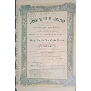 1909. [ECUADOR RAILROAD] COMPAGNIE FRANCAISE DE CHEMINS DE FER DE L'EQUATEUR.