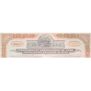 1929. CONSOLIDATED RAILROADS OF CUBA. 700 USD.