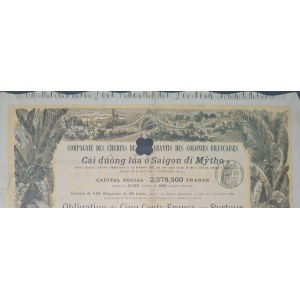 1884. [COMPAGNIE DES CHEMINS DE FER INDOCHINOIS SAIGON-MYTHO] COMPAGNIE DES CHEMINS DE FER SAIGON-MYTHO.