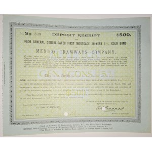 1916. MEXICO TRAMWAYS COMPANY. $500.