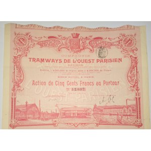 1899. TRAMWAJE ZACHODNIEGO PARYŻA. 500 FRANKÓW.