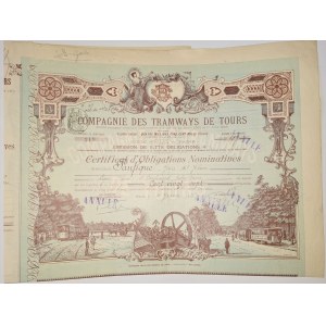 1935. THE TRAMS OF TOURS. 87,500 FRANCS.