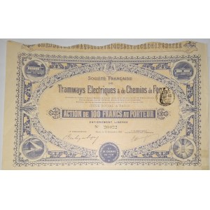 1902–1908. ELECTRIC TRAMS AND RAILROADS IN FRANCE. 2 SHARES.