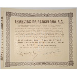 1956. TRAMS IN BARCELONA. 500 PESETAS.