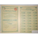 1906. SARAGOSSA ELECTRIC TRAMS. 4 SHARES. ART NOUVEAU.