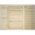 1906. SARAGOSSA ELECTRIC TRAMS. 4 SHARES. ART NOUVEAU.
