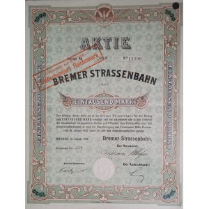 1912–1922. [BREMEN TRAMS] BREMER STRASSENBANH. 2 SHARES.