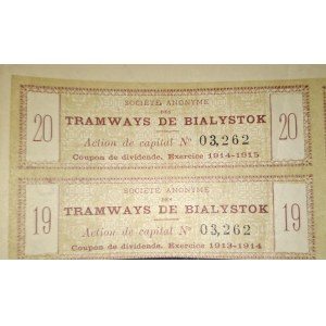 1895. TRAMS IN BIAŁYSTOK. 100 FRANCS.