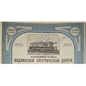 1901. ŁÓDŹ ELECTRIC RAILROAD COMPANY. 250 RUBLES.