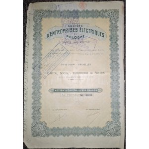 1923. ASSOCIAZIONE DELLE AZIENDE ELETTRICHE IN POLONIA. 250 FRANCHI.
