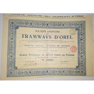 1905. TRAMWAJE MIASTA ORZEŁ. 250 FRANKÓW.