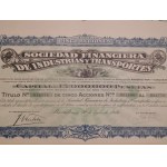 1942. SET OF 3 COMMEMORATIVE STOCKS — FINANCIAL SOCIETY FOR INDUSTRY AND TRANSPORT IN BARCELONA.