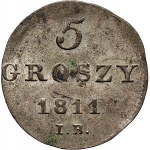 Księstwo Warszawskie, Fryderyk August I, 5 groszy 1811 IB, Warszawa