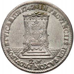 August III, dwugrosz wikariacki 1742, Drezno