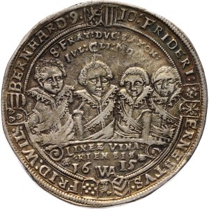 Niemcy, Saksonia-Weimar, Jan Ernest i jego siedmiu braci, talar 1615 WA, Saalfeld