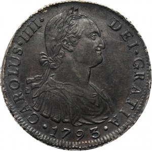 Peru, Charles IV, 8 Reales 1793 IJ, Lima