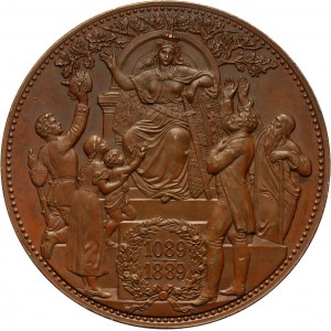 Germany, Saxony, Albert, 5 Mark 1889 E, struck in bronze, Dresden, 800th anniversary of the House of Wettin
