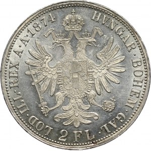 Austria, Franciszek Józef I, 2 guldeny 1874, Wiedeń