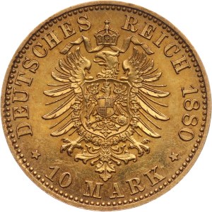 Germany, Mecklenburg-Strelitz, Friedrich Wilhelm, 10 Mark 1880 A, Berlin