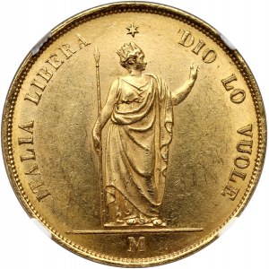 Italy, Lombardy, 40 Lire 1848 M, Milan