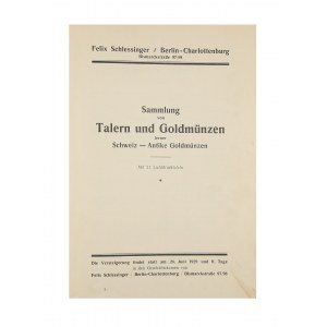 Felix Schlessinger, katalogi aukcyjne, trzy katalogi w zbiorczej oprawie, 1929-1930
