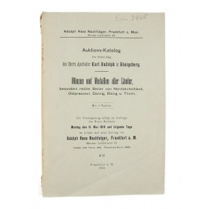 Adolph Hess, katalog aukcyjny, Sammlung des Herrn Apotheker Karl Rudolph, Frankfurt, 11 maja 1914