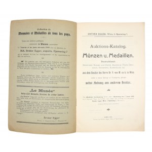 Brüder Egger, katalog aukcyjny, Sammlung des Herrn Dr. V. Von M. zu A. in Wien, Münzen und Medaillen Deutschland, Russland, Polen, Dänemark, Schweden, Niederlande, etc. Wiedeń, 7 stycznia 1909