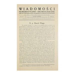 Wiadomości Numizmatyczno - Archeologiczne, Kraków, styczeń-grudzień 1926