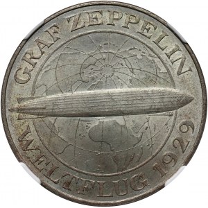 Germany, Weimar Republic, 5 Mark 1930 A, Berlin, Zeppelin