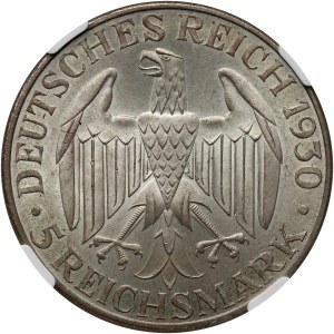 Germany, Weimar Republic, 5 Mark 1930 A, Berlin, Zeppelin