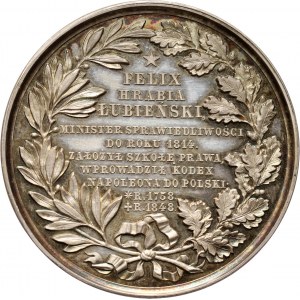 XIX wiek, medal w srebrze z roku 1848, Hrabia Felix Łubieński, autorstwa I. Minheymera