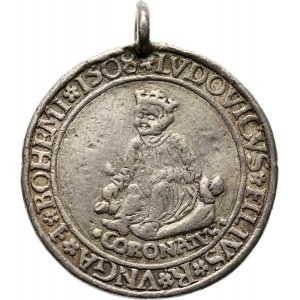 Medal z 1544 roku, koronacja młodocianego Ludwika II Jagiellończyka, autorstwa Wolfganga Guglingera z Krzemnicy