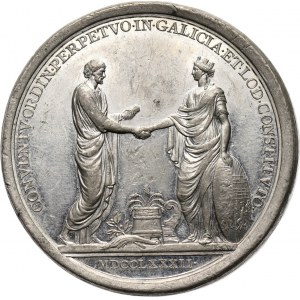 Polska pod Zaborami, medal z 1782 roku upamiętniający rozbiór Polski, projektu Jana Nepomuka Würtha