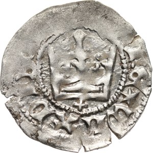 Władysław Jagiełło 1386-1434, półgrosz, Kraków, + pod koroną