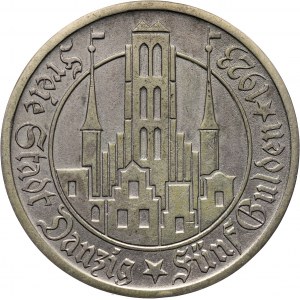 Wolne Miasto Gdańsk, 5 guldenów 1923, Utrecht, Kościół Marii Panny