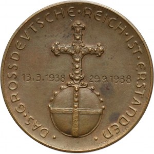 Niemcy, Adolf Hitler, medal 1938, sygnowany Hanisch-Concee