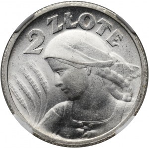 II RP, 2 złote 1924, Paryż, żniwiarka 