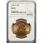 Stany Zjednoczone Ameryki, 20 dolarów 1887 S, San Francisco