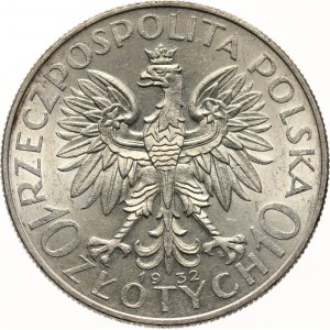 II RP, 10 złotych 1932, Warszawa, głowa kobiety
