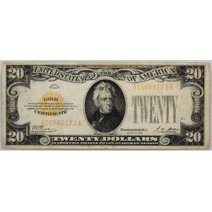 Stany Zjednoczone Ameryki, 20 dolarów 1928, Gold Certificate