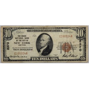 Stany Zjednoczone Ameryki, National Currency, The Chase National Bank of the City of New York, 10 dolarów 1929